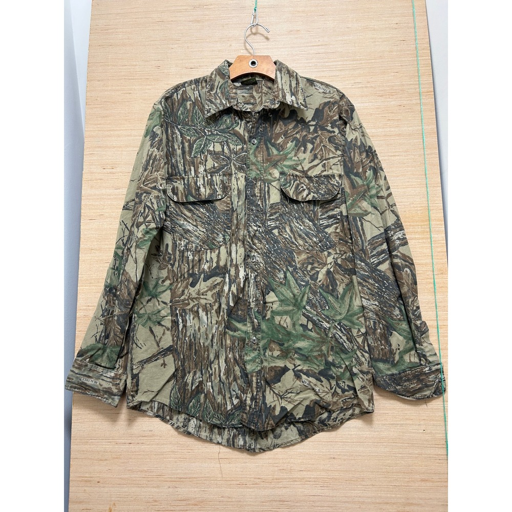 VTG Spartan Camouflage Long‎ Sleeve Button Up Shirt Men's M Made in USA